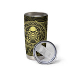 New Zealand Skull Darts Tumbler Cup Aotearoa Maori Chest Tattoo Stylized Gold - Aussie Hoodie