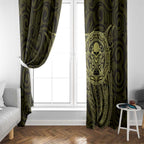 New Zealand Skull Darts Window Curtain Aotearoa Maori Chest Tattoo Stylized Gold - Aussie Hoodie