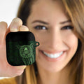 New Zealand Skull Darts AirPods Case Aotearoa Maori Chest Tattoo Stylized Green - Aussie Hoodie