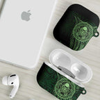 New Zealand Skull Darts AirPods Case Aotearoa Maori Chest Tattoo Stylized Green - Aussie Hoodie