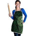 New Zealand Skull Darts Apron Aotearoa Maori Chest Tattoo Stylized Green - Aussie Hoodie