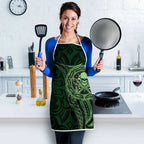 New Zealand Skull Darts Apron Aotearoa Maori Chest Tattoo Stylized Green - Aussie Hoodie