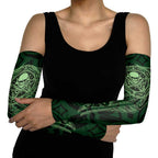 New Zealand Skull Darts Arm Sleeves Aotearoa Maori Chest Tattoo Stylized Green - Aussie Hoodie