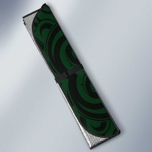 New Zealand Skull Darts Auto Sun Shade Aotearoa Maori Chest Tattoo Stylized Green - Aussie Hoodie