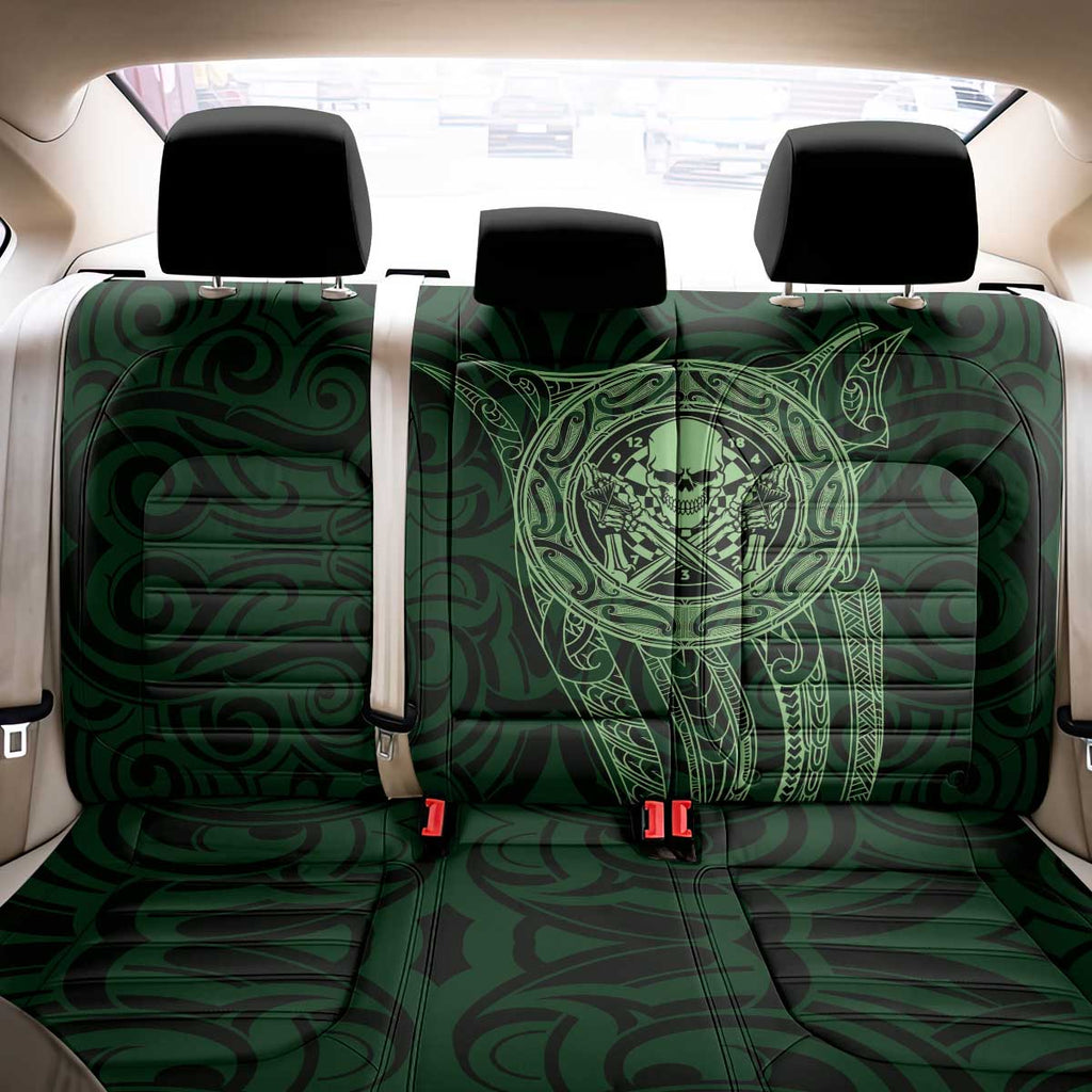 New Zealand Skull Darts Back Car Seat Cover Aotearoa Maori Chest Tattoo Stylized Green - Aussie Hoodie