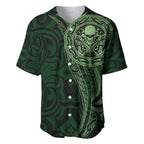 New Zealand Skull Darts Baseball Jersey Aotearoa Maori Chest Tattoo Stylized Green - Aussie Hoodie