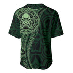 New Zealand Skull Darts Baseball Jersey Aotearoa Maori Chest Tattoo Stylized Green - Aussie Hoodie