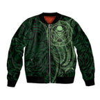 New Zealand Skull Darts Bomber Jacket Aotearoa Maori Chest Tattoo Stylized Green - Aussie Hoodie