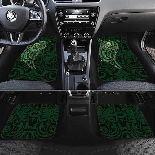 New Zealand Skull Darts Car Mats Aotearoa Maori Chest Tattoo Stylized Green - Aussie Hoodie
