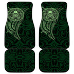 New Zealand Skull Darts Car Mats Aotearoa Maori Chest Tattoo Stylized Green - Aussie Hoodie