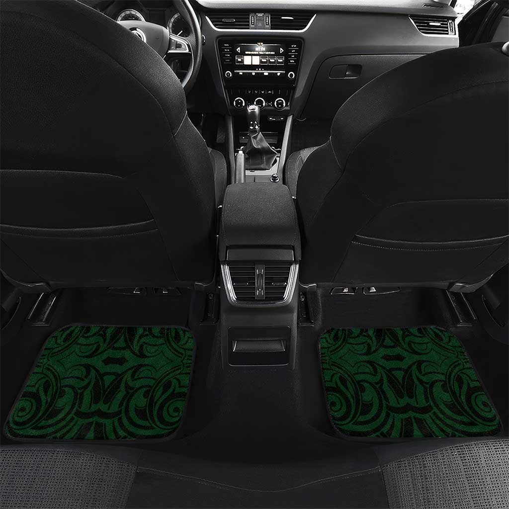New Zealand Skull Darts Car Mats Aotearoa Maori Chest Tattoo Stylized Green - Aussie Hoodie