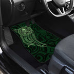 New Zealand Skull Darts Car Mats Aotearoa Maori Chest Tattoo Stylized Green - Aussie Hoodie