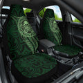 New Zealand Skull Darts Car Seat Cover Aotearoa Maori Chest Tattoo Stylized Green - Aussie Hoodie