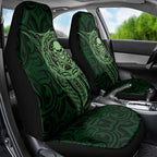 New Zealand Skull Darts Car Seat Cover Aotearoa Maori Chest Tattoo Stylized Green - Aussie Hoodie
