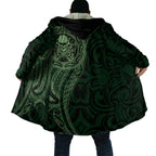 New Zealand Skull Darts Cloak Aotearoa Maori Chest Tattoo Stylized Green - Aussie Hoodie