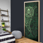 New Zealand Skull Darts Door Cover Aotearoa Maori Chest Tattoo Stylized Green - Aussie Hoodie