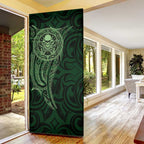New Zealand Skull Darts Door Cover Aotearoa Maori Chest Tattoo Stylized Green - Aussie Hoodie