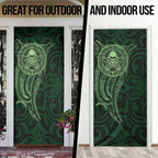 New Zealand Skull Darts Door Cover Aotearoa Maori Chest Tattoo Stylized Green - Aussie Hoodie