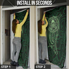 New Zealand Skull Darts Door Cover Aotearoa Maori Chest Tattoo Stylized Green - Aussie Hoodie