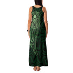 New Zealand Skull Darts Family Matching Tank Maxi Dress and Hawaiian Shirt Aotearoa Maori Chest Tattoo Stylized Green - Aussie Hoodie