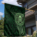 New Zealand Skull Darts Garden Flag Aotearoa Maori Chest Tattoo Stylized Green - Aussie Hoodie