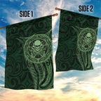New Zealand Skull Darts Garden Flag Aotearoa Maori Chest Tattoo Stylized Green - Aussie Hoodie
