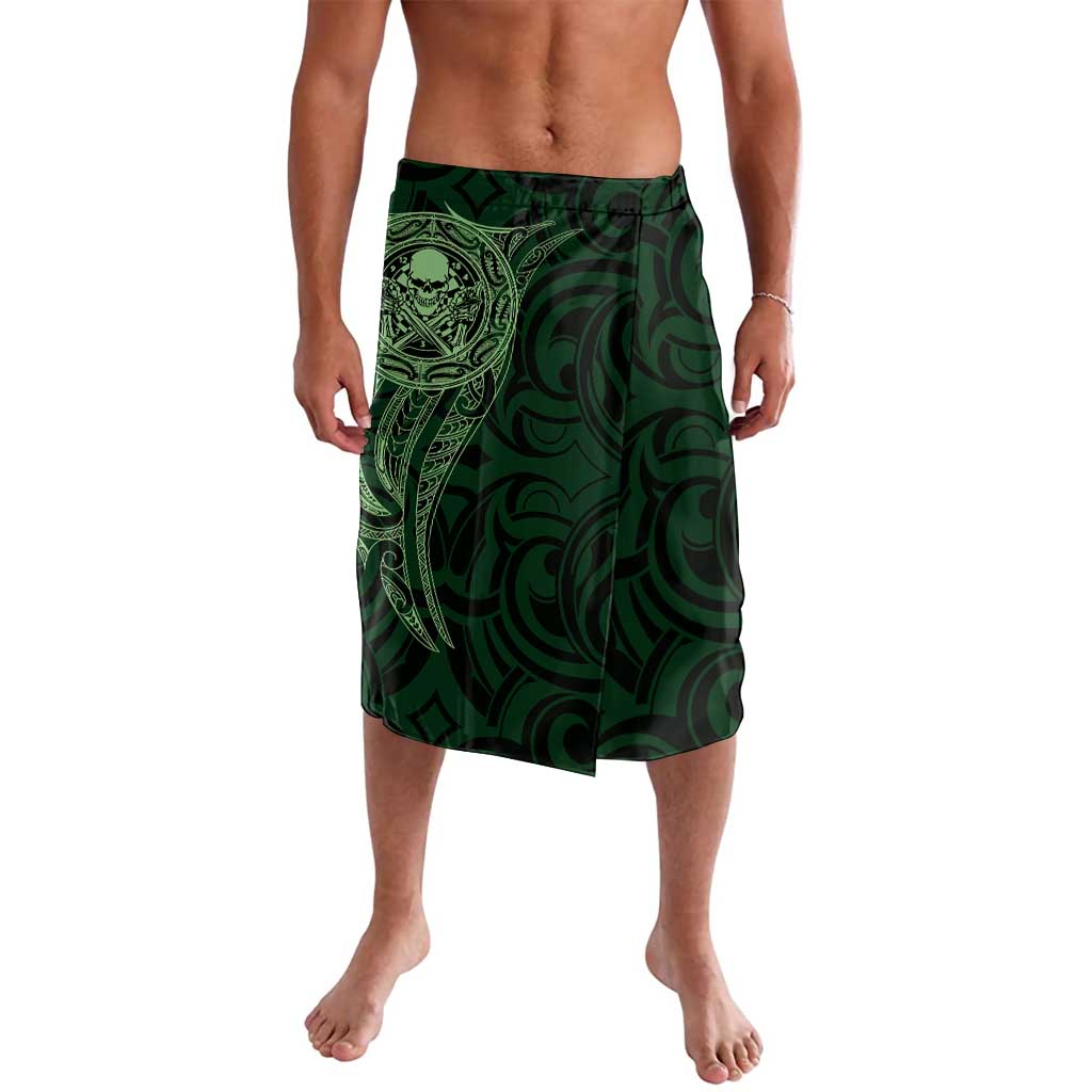 New Zealand Skull Darts Lavalava Aotearoa Maori Chest Tattoo Stylized Green - Aussie Hoodie