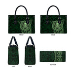 New Zealand Skull Darts Leather Bag Aotearoa Maori Chest Tattoo Stylized Green - Aussie Hoodie