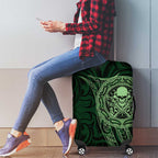 New Zealand Skull Darts Luggage Cover Aotearoa Maori Chest Tattoo Stylized Green - Aussie Hoodie