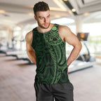 New Zealand Skull Darts Men Tank Top Aotearoa Maori Chest Tattoo Stylized Green - Aussie Hoodie