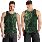 New Zealand Skull Darts Men Tank Top Aotearoa Maori Chest Tattoo Stylized Green - Aussie Hoodie