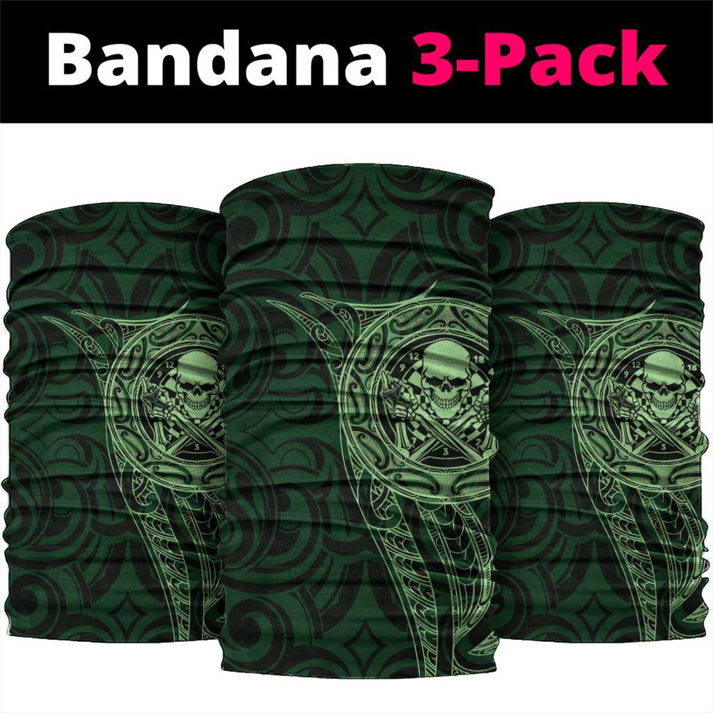 New Zealand Skull Darts Neck Gaiter Aotearoa Maori Chest Tattoo Stylized Green - Aussie Hoodie