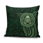 New Zealand Skull Darts Pillow Cover Aotearoa Maori Chest Tattoo Stylized Green - Aussie Hoodie