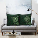New Zealand Skull Darts Pillow Cover Aotearoa Maori Chest Tattoo Stylized Green - Aussie Hoodie