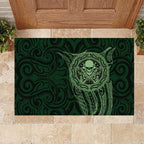 New Zealand Skull Darts Rubber Doormat Aotearoa Maori Chest Tattoo Stylized Green - Aussie Hoodie