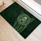 New Zealand Skull Darts Rubber Doormat Aotearoa Maori Chest Tattoo Stylized Green - Aussie Hoodie