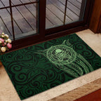 New Zealand Skull Darts Rubber Doormat Aotearoa Maori Chest Tattoo Stylized Green - Aussie Hoodie