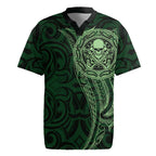 New Zealand Skull Darts Rugby Jersey Aotearoa Maori Chest Tattoo Stylized Green - Aussie Hoodie