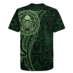 New Zealand Skull Darts Rugby Jersey Aotearoa Maori Chest Tattoo Stylized Green - Aussie Hoodie