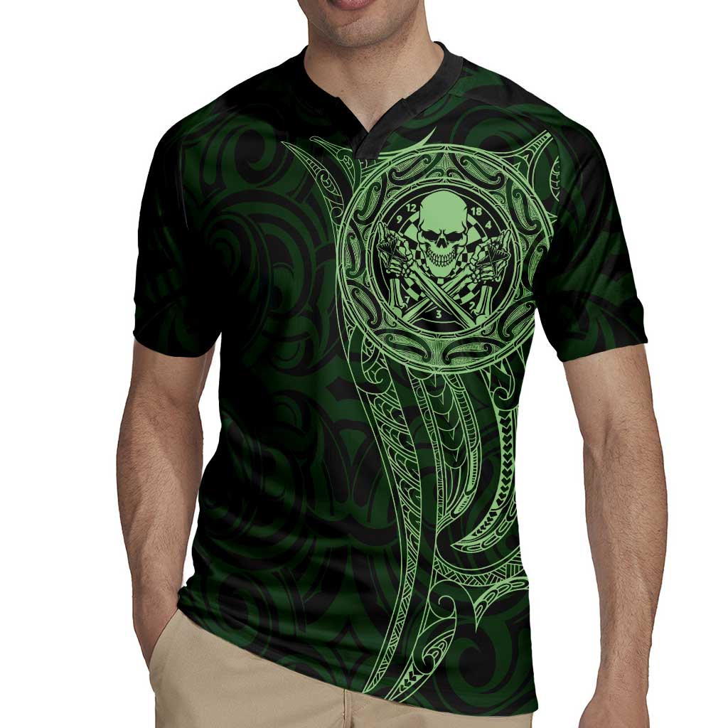 New Zealand Skull Darts Rugby Jersey Aotearoa Maori Chest Tattoo Stylized Green - Aussie Hoodie