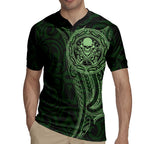New Zealand Skull Darts Rugby Jersey Aotearoa Maori Chest Tattoo Stylized Green - Aussie Hoodie