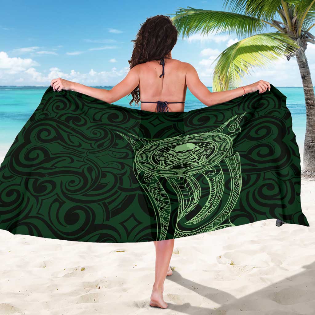 New Zealand Skull Darts Sarong Aotearoa Maori Chest Tattoo Stylized Green - Aussie Hoodie