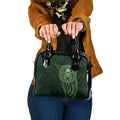 New Zealand Skull Darts Shoulder Handbag Aotearoa Maori Chest Tattoo Stylized Green - Aussie Hoodie