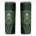 New Zealand Skull Darts Skinny Tumbler Aotearoa Maori Chest Tattoo Stylized Green - Aussie Hoodie