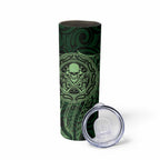 New Zealand Skull Darts Skinny Tumbler Aotearoa Maori Chest Tattoo Stylized Green - Aussie Hoodie