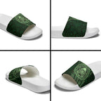New Zealand Skull Darts Slide Sandals Aotearoa Maori Chest Tattoo Stylized Green - Aussie Hoodie