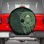 New Zealand Skull Darts Spare Tire Cover Aotearoa Maori Chest Tattoo Stylized Green - Aussie Hoodie