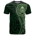 New Zealand Skull Darts T Shirt Aotearoa Maori Chest Tattoo Stylized Green - Aussie Hoodie