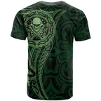 New Zealand Skull Darts T Shirt Aotearoa Maori Chest Tattoo Stylized Green - Aussie Hoodie