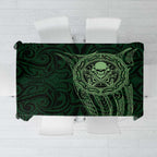 New Zealand Skull Darts Tablecloth Aotearoa Maori Chest Tattoo Stylized Green - Aussie Hoodie